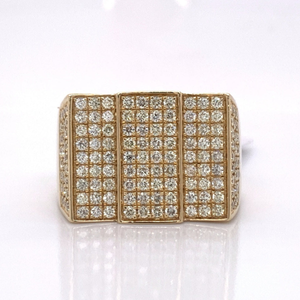 Bague en argent sterling plaqué or jaune Moissanite personnalisée pique entièrement glacé Hip Hop unisexe certifiée GRA fabriquée en Inde - Product Image 1