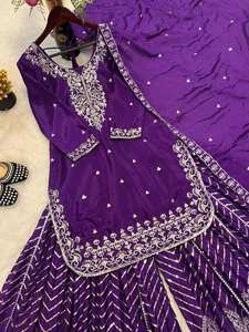 ชุดเล่น Salwar ของปากีสถานอินเดียชุดเดรสสำหรับผู้หญิงชุดกระโปรงเซ็กซี่คอดีไซน์แบบ gharara สำหรับผู้ใหญ่ - Product Image 3