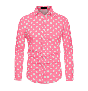 Camisa Formal de Manga Larga para Hombre, Diseño Personalizado, Camisa de Moda con Estampado de Lunares, Camisa Casual de Vestir para Hombre - Product Image 2