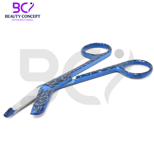 กรรไกรผ่าตัดผ้าพันแผลสำหรับผ่าตัดสีฟ้าสีดำ - Product Image 4