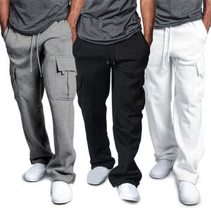 กางเกงขายาวผ้าฝ้ายขนแกะสำหรับผู้ชายกางเกงลำลองสำหรับคาร์โก้ซับเหงื่อผ้าลำลองซักด้วยพลอยเทียมออกแบบโลโก้ได้ตามต้องการ - Product Image 1