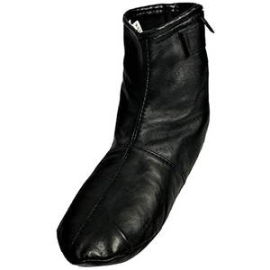 2022 Long Genuine Cowhide Zipper <b>Slipper</b> Leather <b>Socks</b> in High Quality - Product Image 4