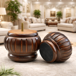 Solid Wood Round Turned Heavy Duty <b>Sofa</b> Legs for Living Room Furniture-Replacement Parts for <b>Sofa</b> Chair Bed & Cabinet - Product Image 1