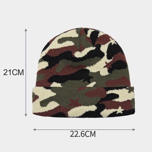 Bonnets personnalisables de haute qualité, bonnet de pêcheur camouflage, bonnets en acrylique tricotés d'hiver avec logo personnalisé - Product Image 5