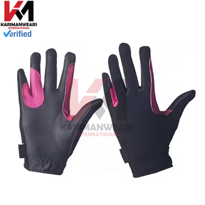 Gants d'équitation légers noirs en gros, gants d'équitation personnalisés, gants d'équitation western anglais, respirants et ajustés - Product Image 2