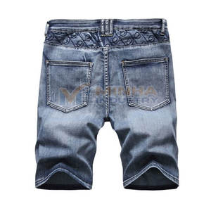 กางเกงยีนส์ขาสั้นสำหรับผู้ชายกางเกงขาสั้นดีไซน์ตามสั่ง - Product Image 2