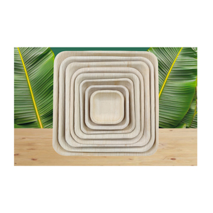 Ensemble d'assiettes en céramique en bois noir mat 3 pièces Vaisselle complète pour servir de la vaisselle carrée 3 tailles - Product Image 1