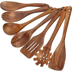 4 PCS Cuillère à mesurer en bois pour la cuisine Spatule en bois d'acacia naturel Set d'ustensiles de cuisine Accessoires de cuisine Sets d'ustensiles - Product Image 5