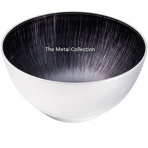 Bol de service classique pour ustensiles de cuisine, bol de Restaurant, de couleur noir et argent, bol de service moderne en Aluminium de forme ronde - Product Image 1