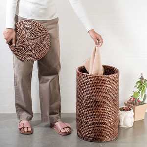 <b>Wicker</b> laundry <b>hamper</b>, Laundry basket, Natural rattan box, Large bathroom organizer ecofriendly basket with lid - Product Image 5