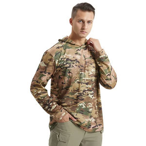 Venta al por mayor personalizado manga larga con capucha camisas de pesca UPF50 protección solar UV sublimación de secado rápido impermeable rendimiento al aire libre - Product Image 1