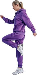 Ensemble de survêtement en molleton 2 pièces pour femmes confortables personnalisées avec pull à capuche et poches pour la détente et les vêtements décontractés | Exportateur - Product Image 2