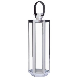 <b>Large</b> Vintage Inspired Stainless Steel <b>Lantern</b> With Glass Panels Perfect For <b>Outdoor</b> And Indoor Decoration During Events - Product Image 6