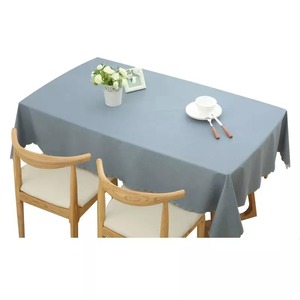 Nappe ronde faite à la main de haute qualité 120 pouces bleu marine lavable Polyester coton imperméable et résistant à l'huile pour la fête de mariage - Product Image 1
