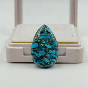 Alta calidad 25.60Ct Cobre azul natural Turquesa Forma de pera Piedra preciosa suelta 31X20X5MM Suave y atractivo" - Product Image 2
