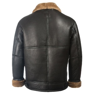 Chaqueta de Cuero de Oveja Genuino para Hombre, Casual, con Relleno de Poliéster, Invierno, Curtida, Diseño Liso, Teñida, Cierre de Cremallera, Corta - Product Image 4