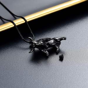 สีดำทันสมัยทำด้วยมือสแตนเลสรูปหยดน้ำเครื่องประดับศพจี้โกศสร้อยคอมนุษย์กำหนดขนาดได้เอง - Product Image 3
