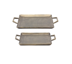 Ensemble de 2 Décors Plateau Décoration de la maison Noël Plateau en métal Vaisselle Ustensiles de cuisine Restaurants Fabricant en gros Fournisseur - Product Image 1