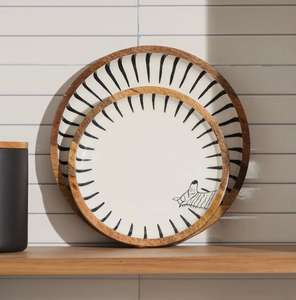 Bandejas decorativas de resina de madera de alta calidad para el hogar Hotel y cocina que sirve con asas prácticas-para plato de celebración de cumpleaños - Product Image 4