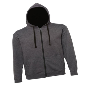 Sweat à capuche unisexe gris à fermeture éclair, veste en polaire unie, meilleur coton lourd à fermeture éclair, vente en gros pour hommes et femmes, vêtements décontractés d'hiver, streetwear - Product Image 5