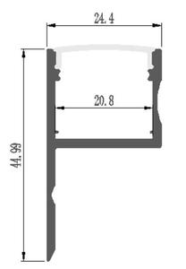 Profilé en aluminium plâtre LED pour mur et coins de table 1m 2m 3m bande LED éclairage série 6000 finition anodisée LS-100 - Product Image 2