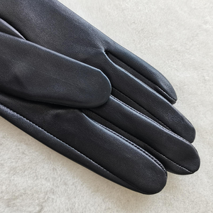 Guantes de Ópera de Piel de Oveja Negros, Largos, Cálidos para Invierno, Formales, para Fiestas, Uso Casual - Product Image 5