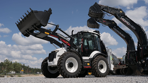 รถตักล้อยาง HMK 102B ขับเคลื่อน 4 ล้อ เครื่องยนต์ดีเซล พร้อมบุ้งกี๋ขนาด 1.4 เมตร แขนขุด กำลัง 75 กิโลวัตต์ แรงบิดสูง สีดำ - Product Image 5