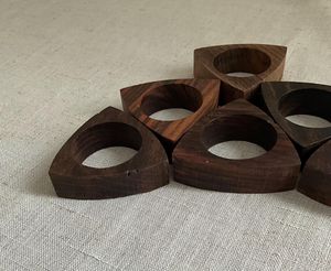 Décoration de table de mariage ronds de serviette en bois modernes porte-mouchoirs fabricant et vendeur entier décor de table meilleures ventes - Product Image 5