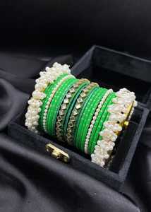 Trendy Factory Direct Sales Silver Plated <b>Copper</b> Alloy Bangles Sets <b>Women's</b> Churiyan Geometric Design <b>for</b> Adults Wedding - Product Image 3