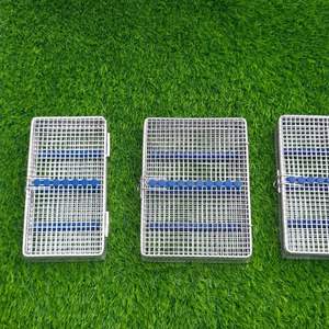 Plateau de stérilisation avec couvercle, plateau en maille d'acier inoxydable, panier de stérilisation en acier inoxydable pour instruments - Product Image 1