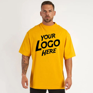 T-shirt surdimensionné en coton pour hommes Impression de logo personnalisé Streetwear Style Hip Hop Coupe ample Épaule tombante Manches courtes Vente en gros - Product Image 3