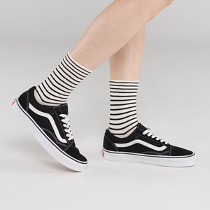 Chaussettes en coton tricoté respirantes pour femmes - Motif rayé Couleur pastel Chaussettes coréennes à usage quotidien - Product Image 2