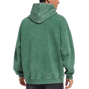 Streetwear personnalisé brodé avec logo lourd 100% polyester Vintage de haute qualité surdimensionné délavé à l'acide Patchwork sweats à capuche à fermeture éclair - Product Image 6
