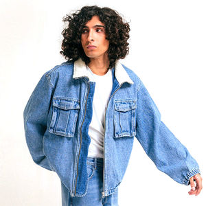 Men's High Quality Classic Style Faded Wash Denim Jackets & Coats Winter Season Layering and Casual <b>Outings</b> Made in Pakistan - Product Image 6