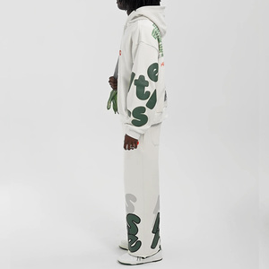 Sudaderas con capucha extragrandes de invierno, 100% algodón, con cremallera, diseño personalizado, bordadas, con estampado en relieve, transpirables, de forro polar, anti-bolitas, de color liso. - Product Image 5