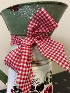 Arrosoirs peints à la main, Vase à fleurs en fer Shabby Chic pichet Vase à fleurs pour la décoration de la maison décor de cuisine de la ferme - Product Image 6