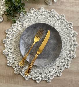 <b>Beaded</b> <b>Placemat</b> Handmade Round Charger for Luxury Dining & Holiday Decor Unique Piece Handmade <b>Beaded</b>, <b>Placemat</b>, Housewarming - Product Image 4