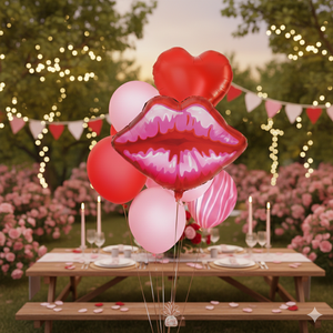 Set de 10 Globos para el Día de San Valentín, Labios Rojos, Corazón y Rosas de Aluminio para Celebraciones Románticas y Fiestas de Graduación - Desechables - Product Image 2