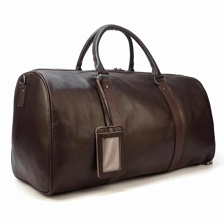 Premium Quality Natural Cowskin Travel Bags Waterproof Men's Leather Duffle Bag Handbag for Plane Luggage Weekend Bag Business
