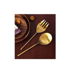 Cuillère en laiton de haute qualité, personnalisé en acier inoxydable cuisine de luxe fête Restaurant cuillère en laiton doré à bas prix - Product Image 1