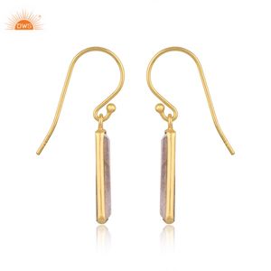 ที่ขายดีที่สุด 925 เงินสเตอร์ลิง 18K Gold Platedธรรมชาติลาบราดอร์อิตอัญมณีห้อยต่างหู Demi Fine ผู้ผลิตเครื่องประดับ - Product Image 3