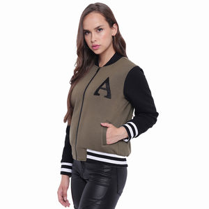 OEM Nouvel Arrivage Veste universitaire de baseball décontractée et ample à la mode pour femmes Vestes universitaires Letterman pour femmes - Product Image 3