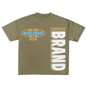 Premium Quality Custom Grey Color Cotton Sun Faded T Shirts Men's Custom Regular Fitted Screen Printed Design T Shirts For Men's - Product Image 4