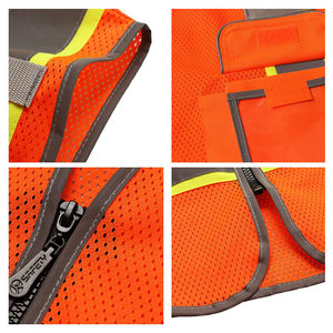 Haute visibilité hommes gilet robuste poches couleur personnalisée femmes maille bicolore haute visibilité gilet de sécurité réfléchissant - Product Image 4