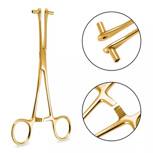 Pince à aiguille en acier inoxydable couleur or de haute qualité pince à percer la peau manuelle outil de perçage Septum outil de perçage - Product Image 5