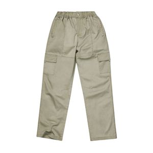 Pantaloni Cargo utilitari da uomo verde grigio con finitura spazzolata, cintura elastica, Design funzionale della tasca