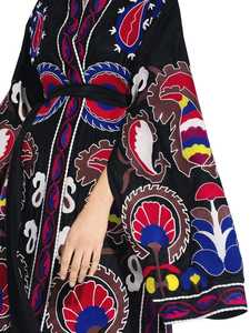 Vestido de verano largo árabe musulmán, abaya, bordado, bohemio, 100% algodón, 2022 - Product Image 4