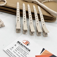Kit de Pinzas Profesionales para Extensiones de Cabello Beige, Ecológicas, de Acero Inoxidable de Grado Quirúrgico, Pinza para Puntas de Queratina y Cuentas de Cabello, Personalizadas