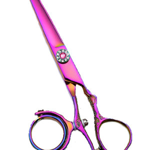 Ensemble professionnel de ciseaux de coupe de cheveux de salon japonais en acier inoxydable anneau pivotant pointu de 6.0 pouces avec poignée prune droitier - Product Image 4