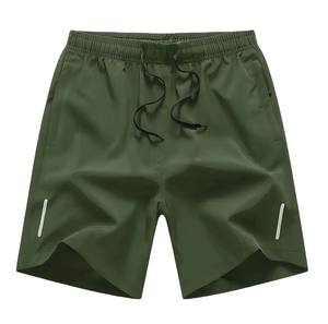 Short de sport décontracté à cordon de serrage pour hommes avec poches à glissière-Short en maille en tissu respirant Joggers Fitness Athletic - Product Image 1